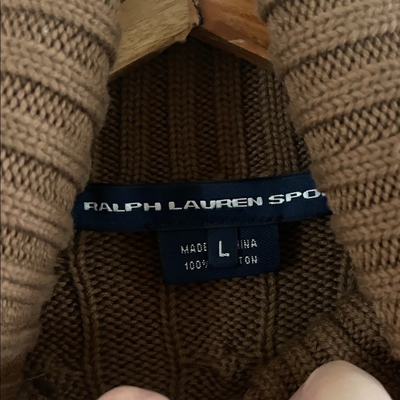 Ralph Lauren Brown Cable Knit Turtleneck Sweater - Picture 3 of 7